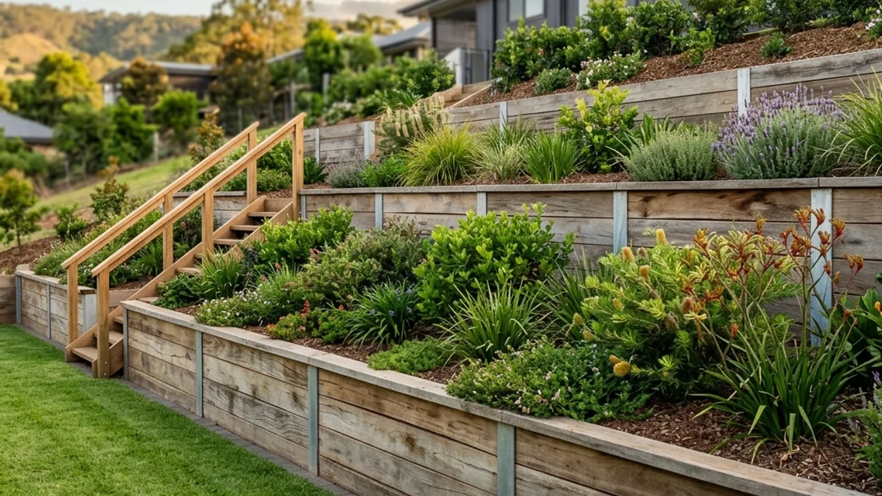Replaced and repaired retaining wall on a Toowoomba block